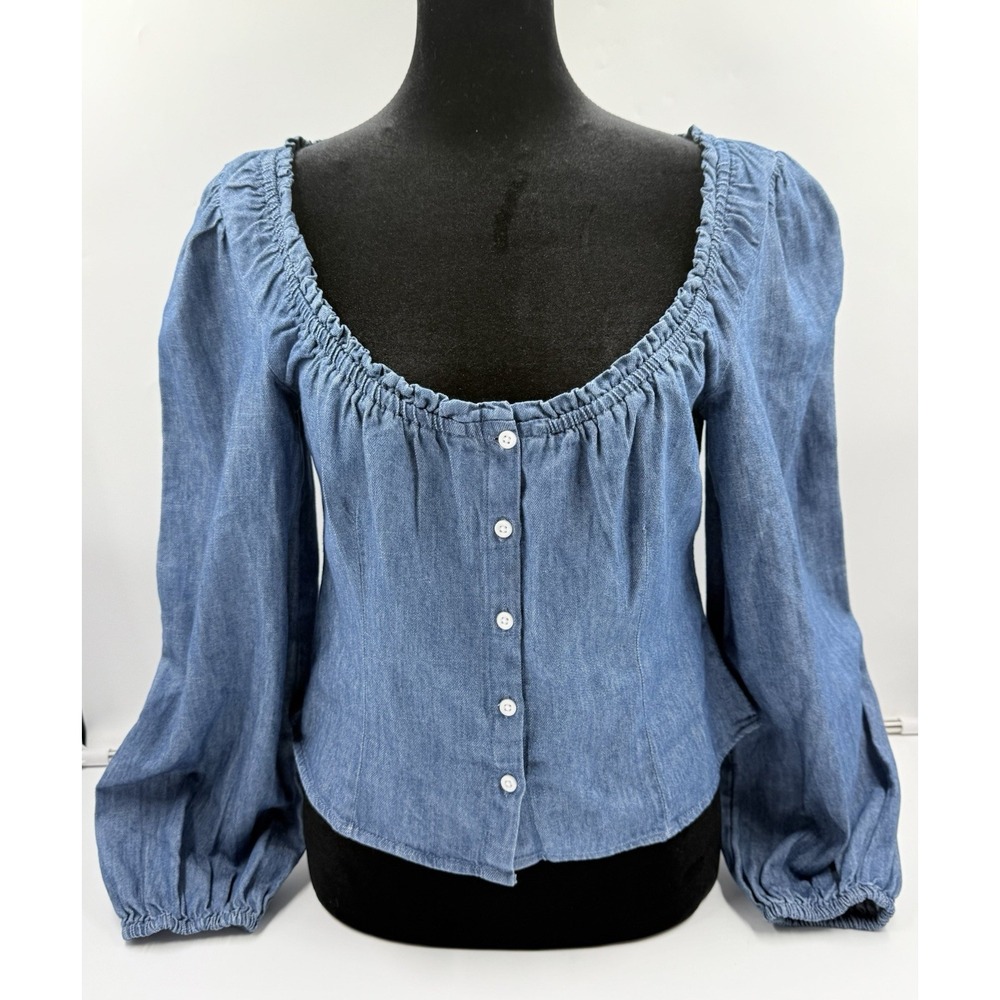 Old Navy Women's Top Denim Long Sleeve Boho Small